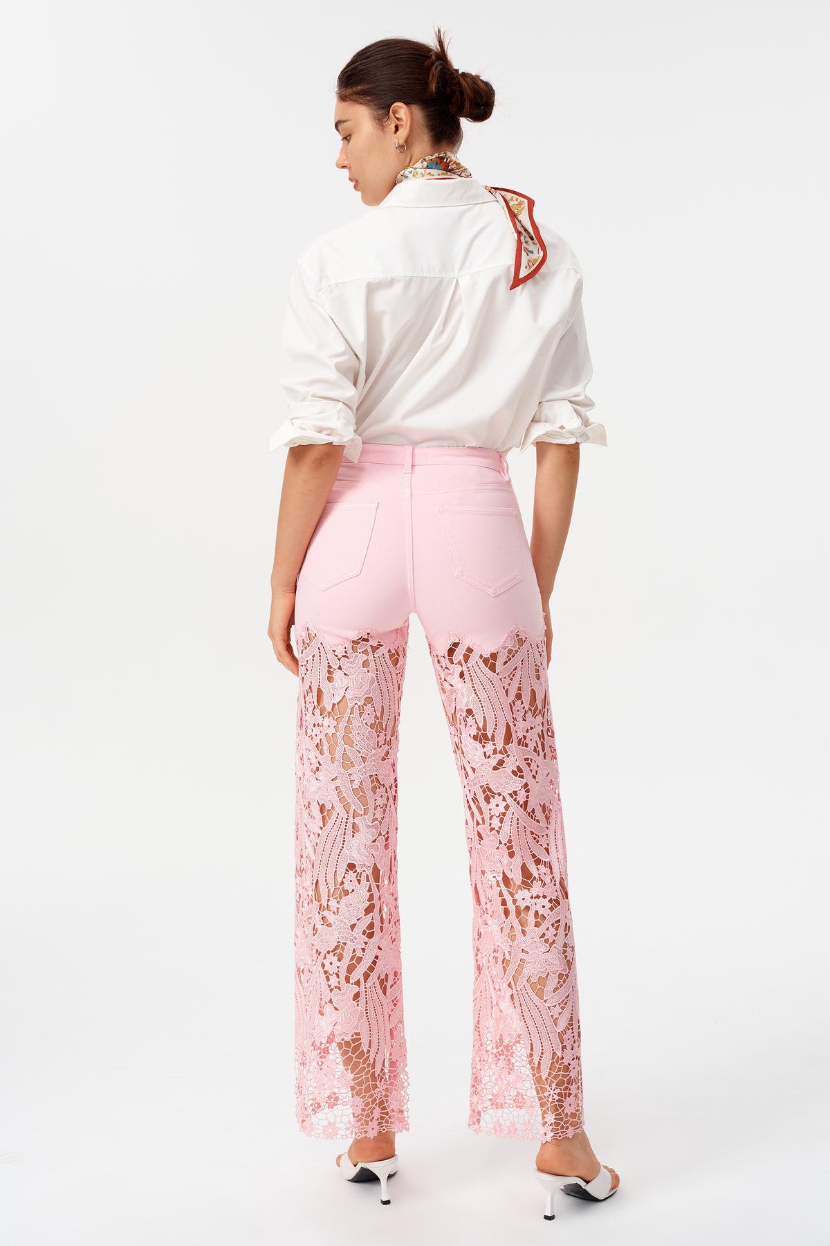 HIGH RISE LACE PANTS WITH RHINESTONE
