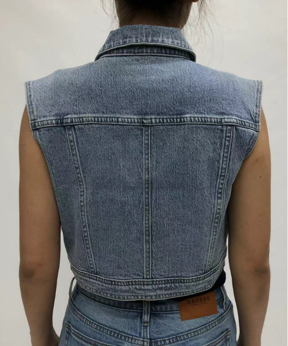 CROPPED DENIM VEST BYV4008