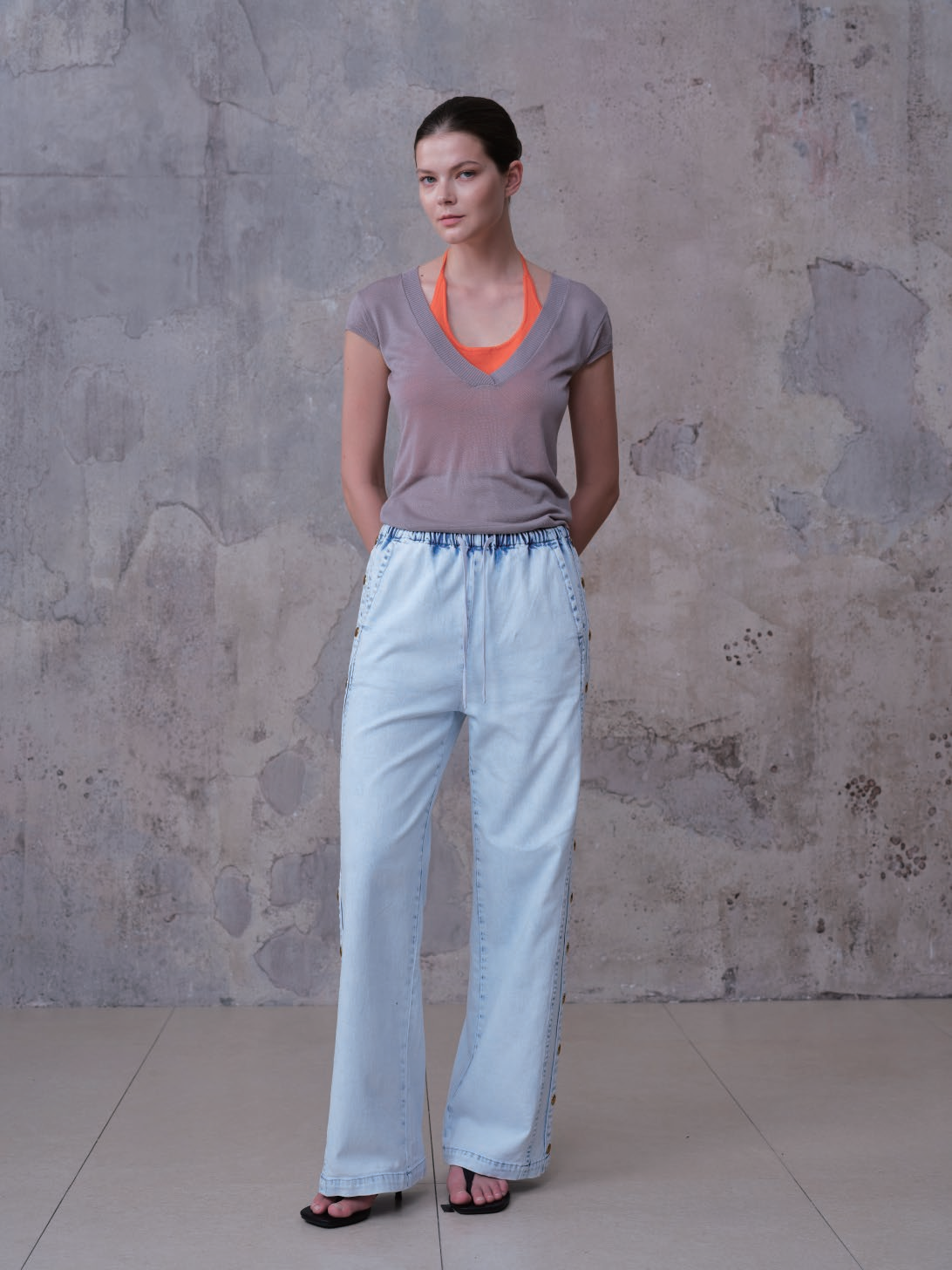 NEW YORK M-HIGH RISE DROPPEDCROTCH WIDE LEG FULL JEANS BYW8412