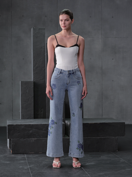 NEW YORK M-HIGH RISE WIDE LEG FULL JEANS BYW8424