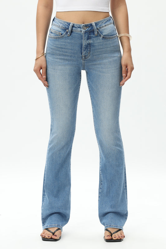HIGH RISE BOOTCUT BYF1126 (BYHE077) MEDIUM BLUE