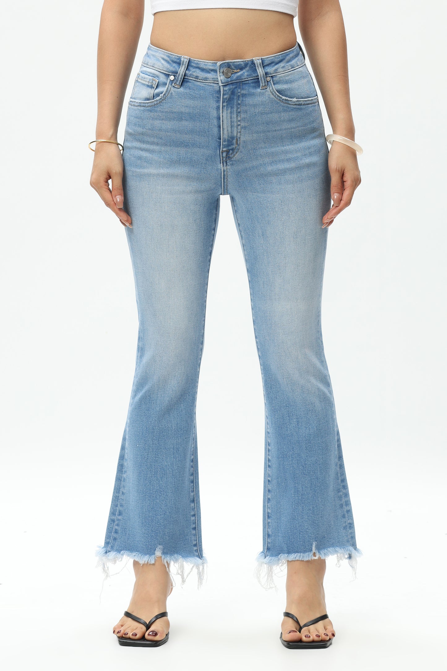 HIGH RISE FLARE BYF1152 LIGHT BLUE