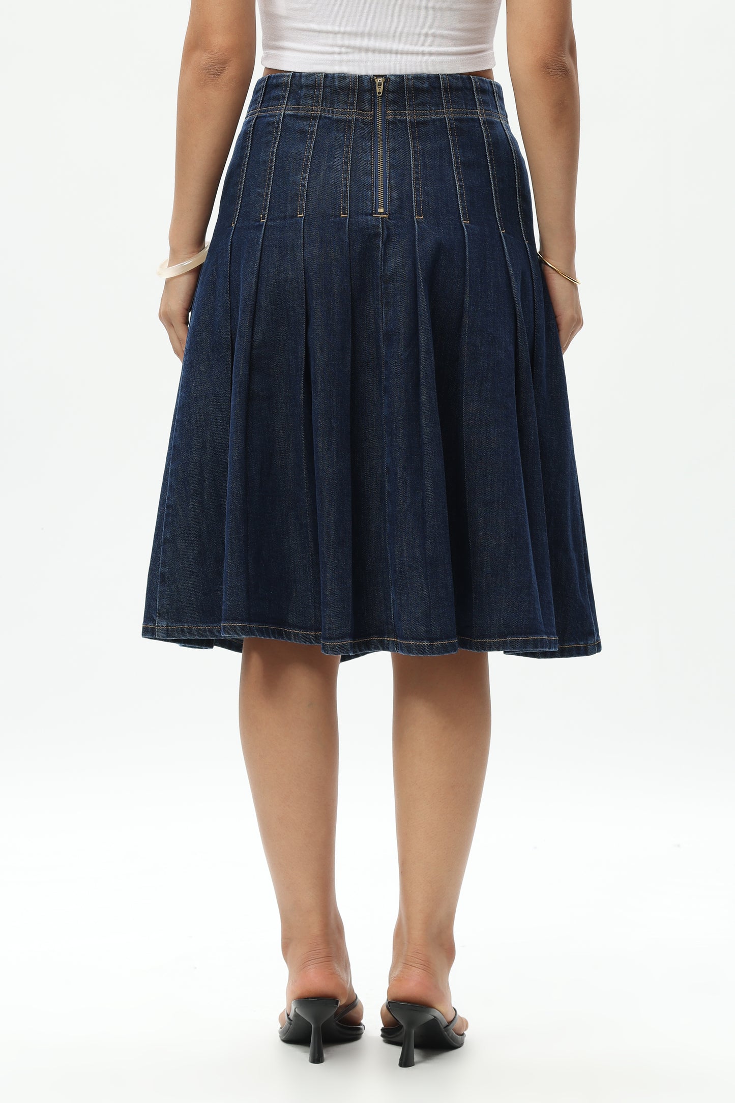 CAIUS HIGH RISE PLEATED SKIRT