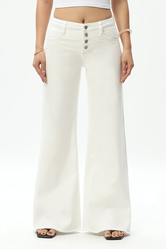 MAEVE CEDAR MID RISE WIDE LEG BYW8122 WHITE