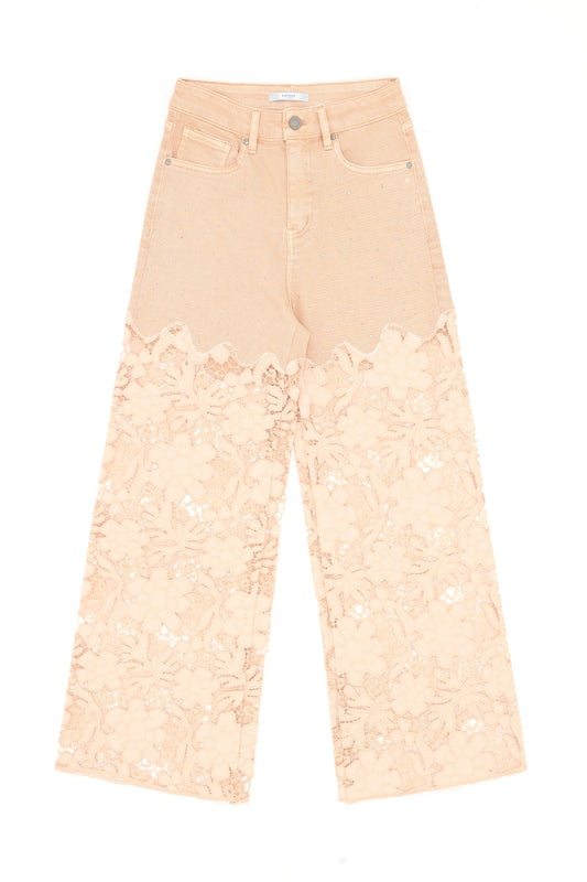 FLORA HIGH RISE WIDE LEG BYW8194 (BYCK007) APRICOT