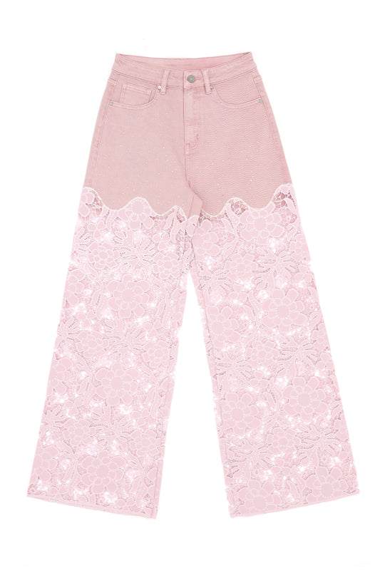 FLORA HIGH RISE WIDE LEG BYW8194 (BYCK007) LAVENDER PINK