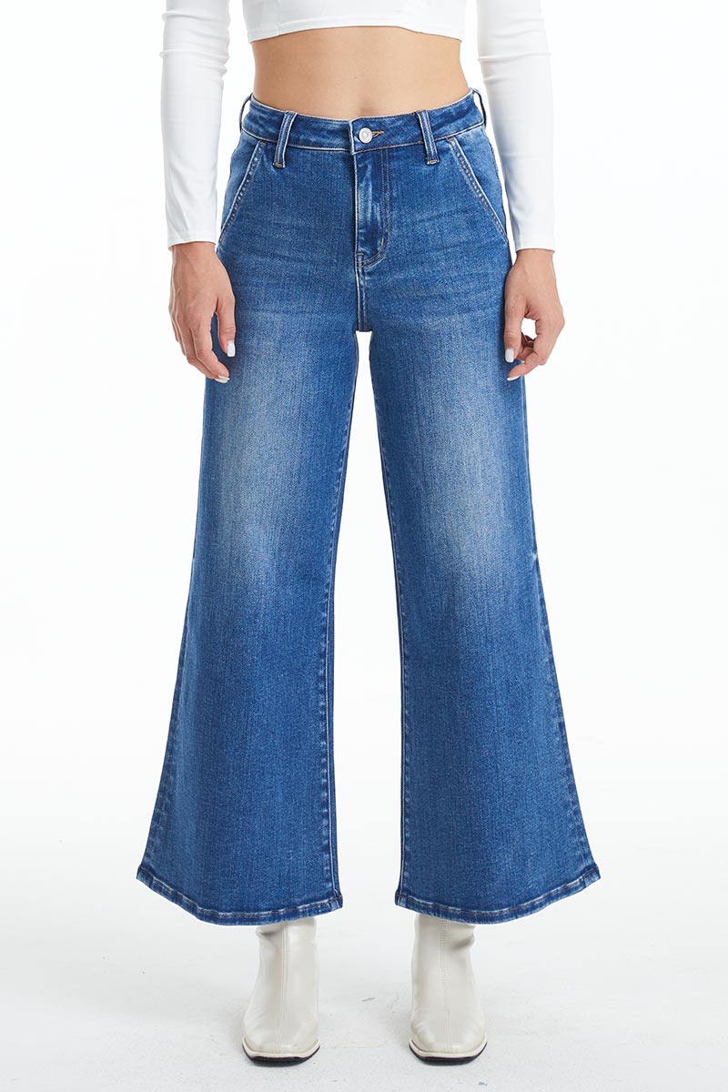 HIGH RISE CARPENTER WIDE FLARE JEANS BYW8085 SWEET