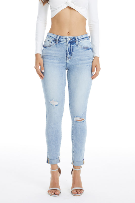 HIGH RISE SKINNY JEANS BYS2123 LIGHT BLUE