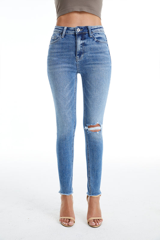 HIGH RISE CROP SKINNY JEANS BYS2119 DARK BLUE