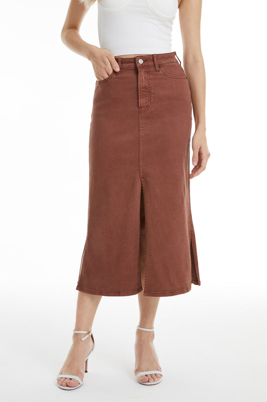 LILA STRETCH FISHTAIL SKIRT BYK7035 (BYLY058) CAPPUCCINO