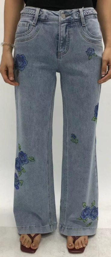 NEW YORK M-HIGH RISE WIDE LEG FULL JEANS BYW8424