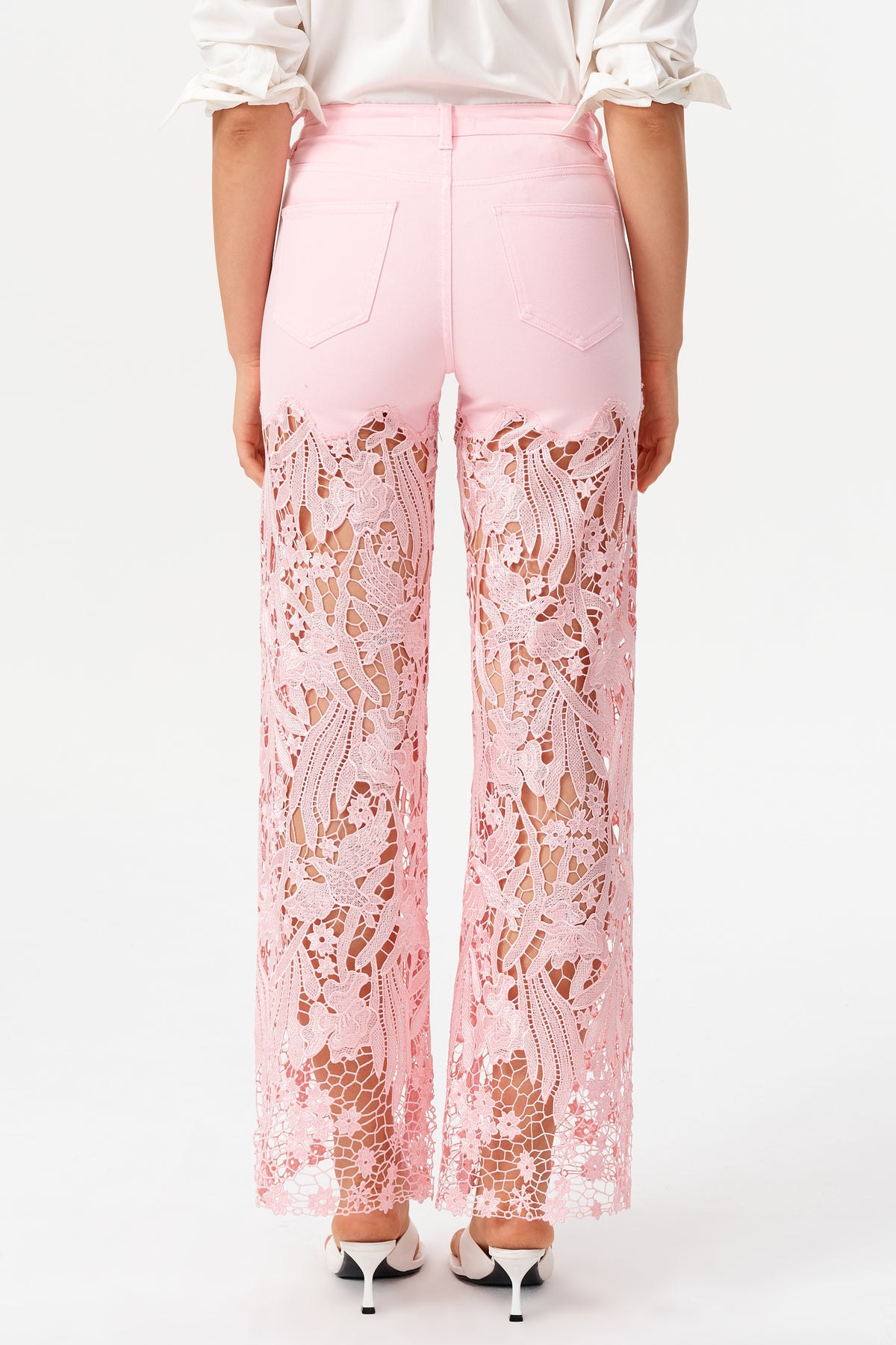 HIGH RISE LACE PANTS WITH RHINESTONE