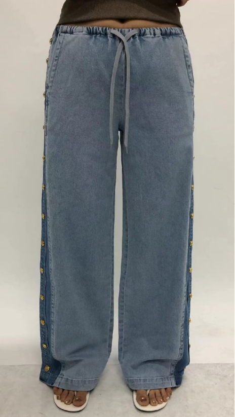 NEW YORK M-HIGH RISE DROPPEDCROTCH WIDE LEG FULL JEANS BYW8412