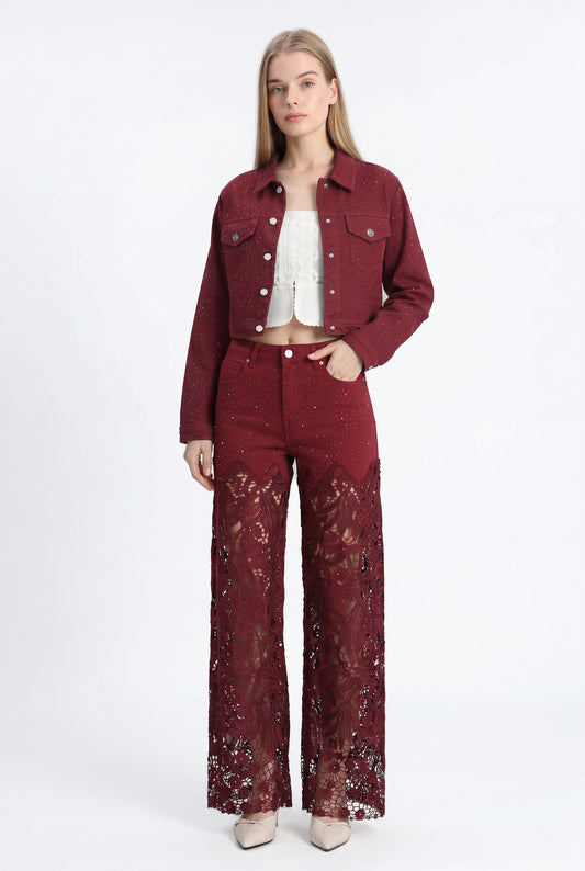 ALICE DENIM JACKET WITH RHINESTONES