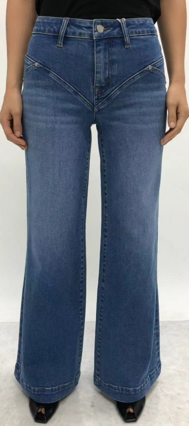 NEW YORK M-HIGH RISE FLARED WIDE LEG FULL JEANS BYW8406