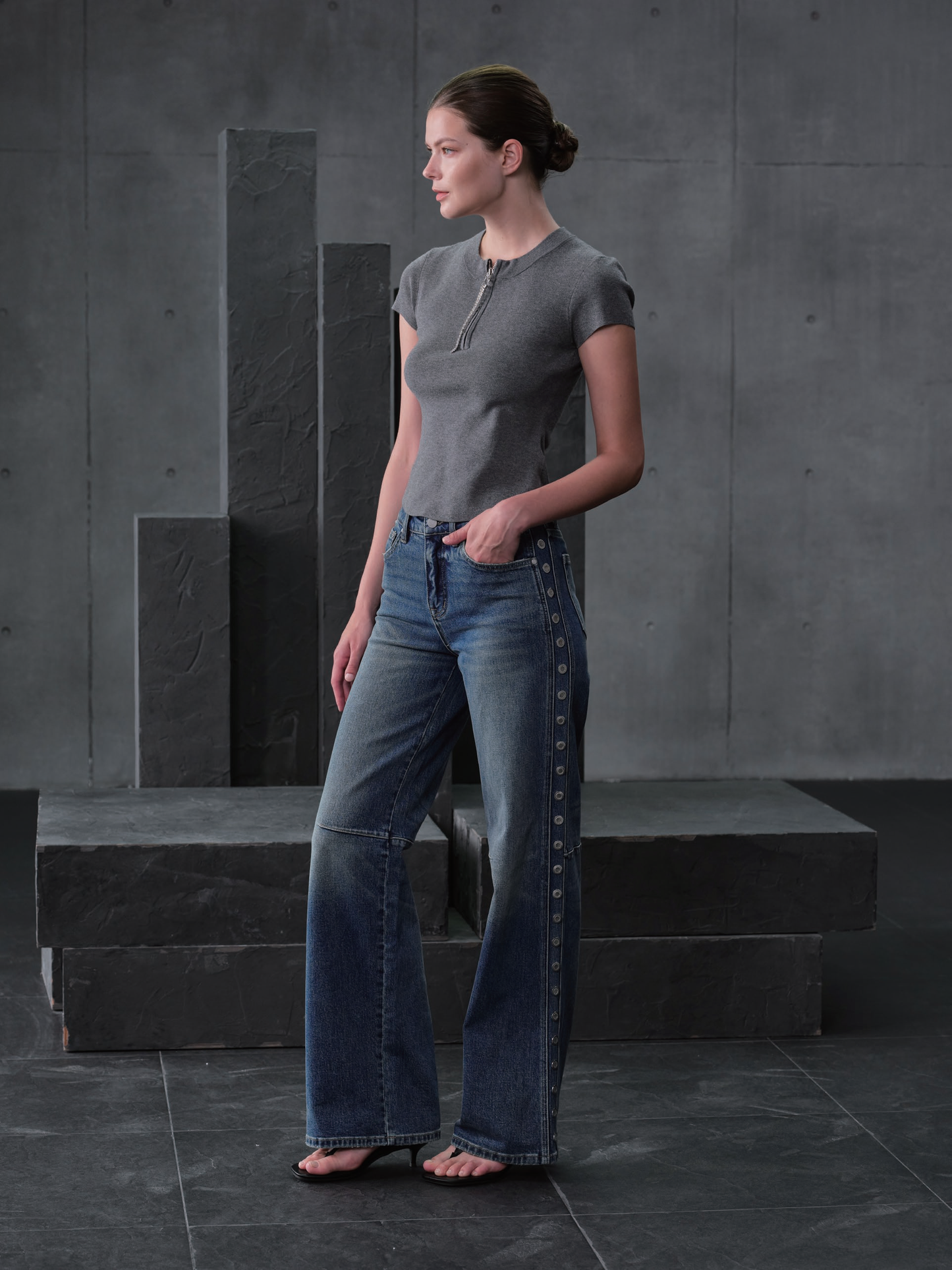 NEW YORK HIGH RISE WIDE LEG TALL JEANS BYW8442