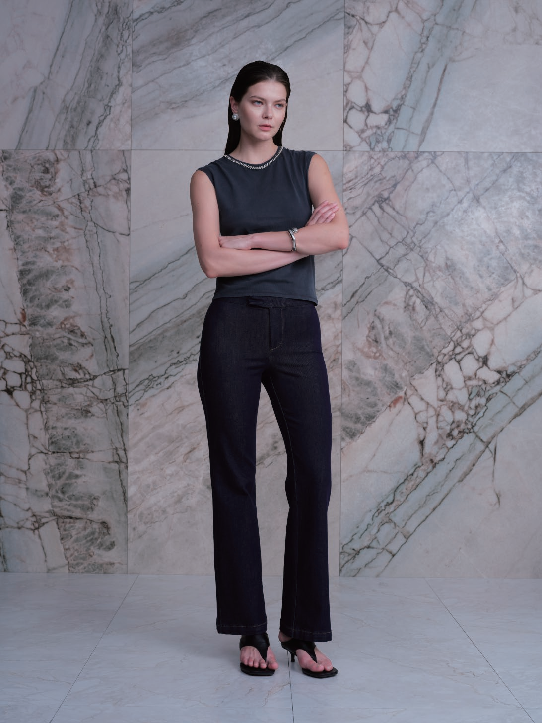 NEW YORK M-HIGH RISE WIDE FLARE FULL JEANS BYW8429