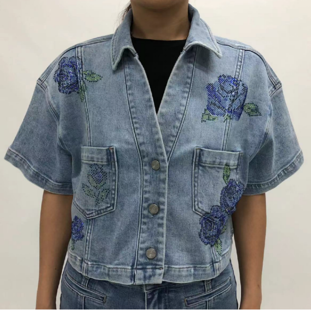MILAN RHINESTONE EMBELLISHED SHIRT BYJ9093
