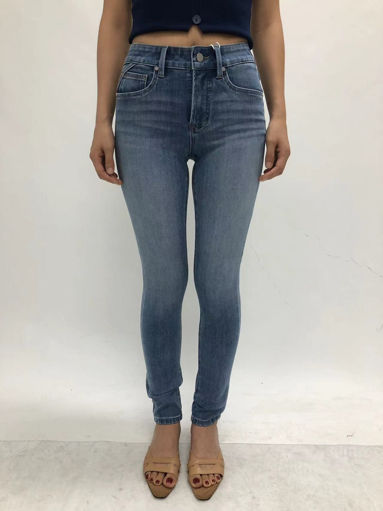 VIENNA MID RISE SKINNY ANKLE JEANS Glazed Layered Blue
