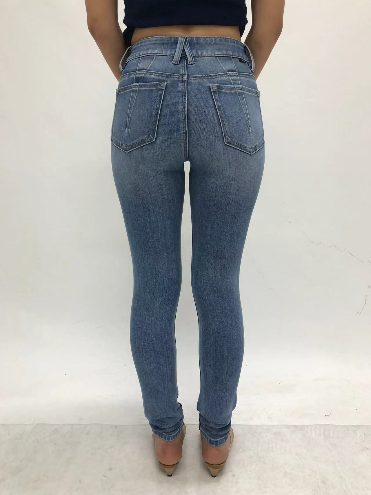 VIENNA MID RISE SKINNY ANKLE JEANS Glazed Layered Blue
