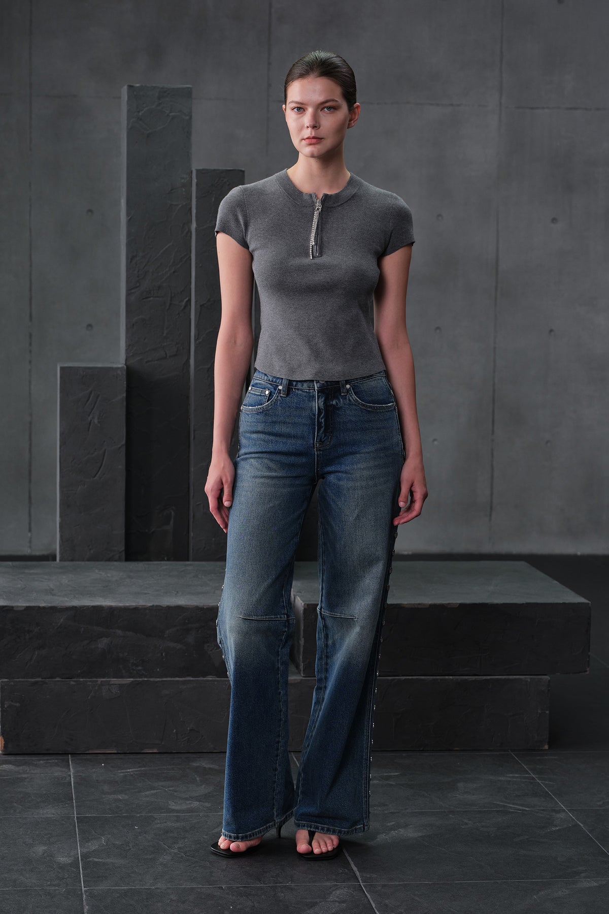 NEW YORK HIGH RISE WIDE LEG TALL JEANS BYW8442