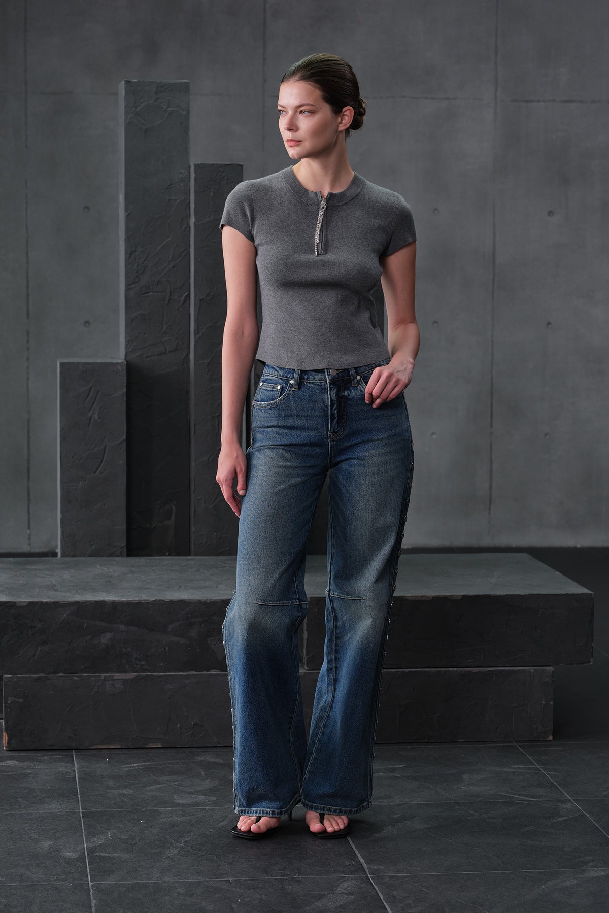NEW YORK HIGH RISE WIDE LEG TALL JEANS BYW8442