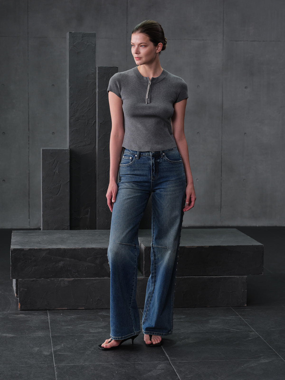 NEW YORK HIGH RISE WIDE LEG TALL JEANS BYW8442
