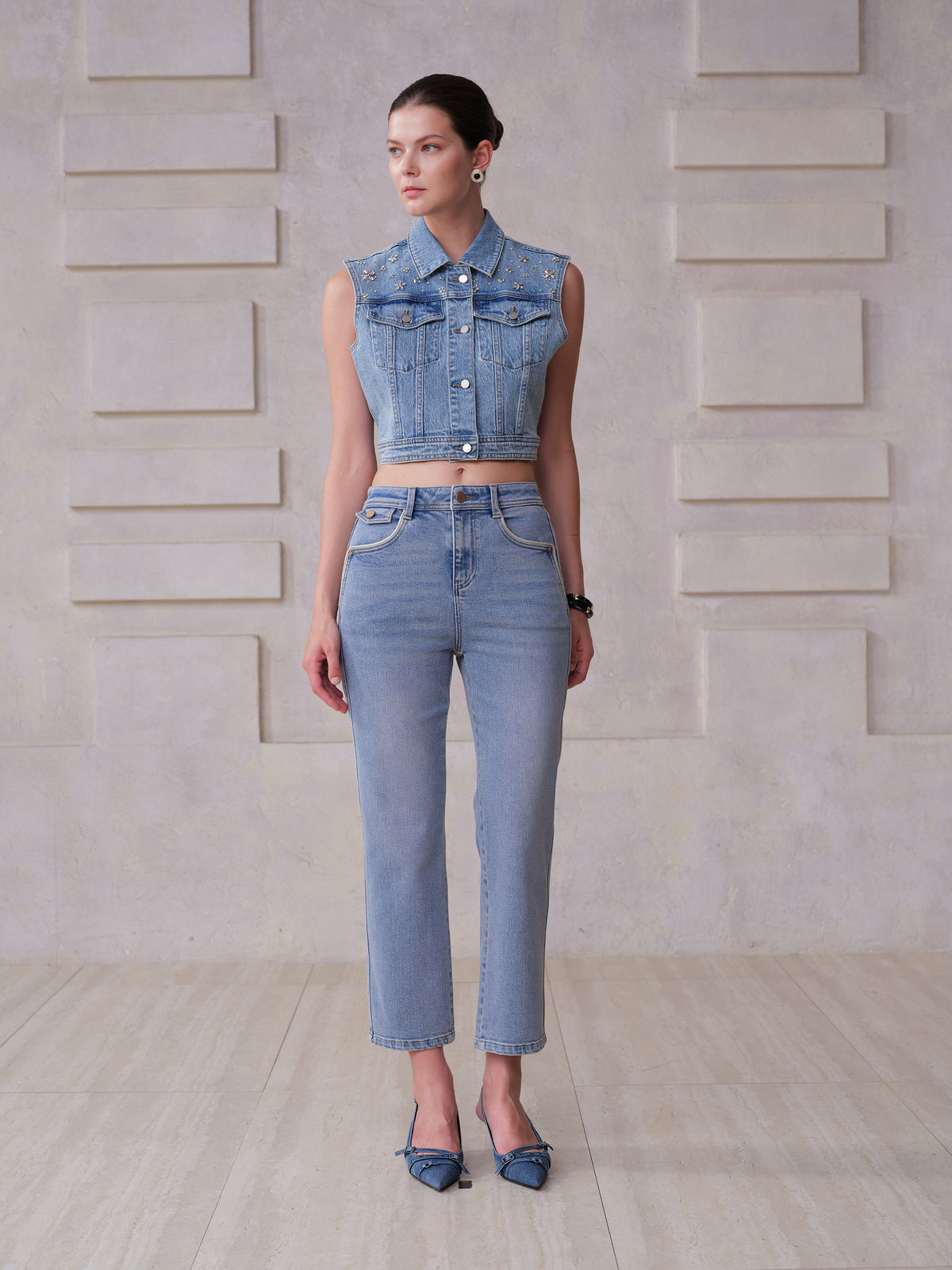 HONG KONG HIGH RISE STRAIGHT CROPPED JEANS BYT5356