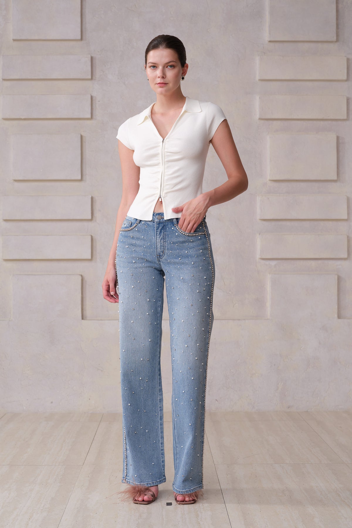 NEW YORK MID RISE WIDE LEG TALL JEANS BYW8419