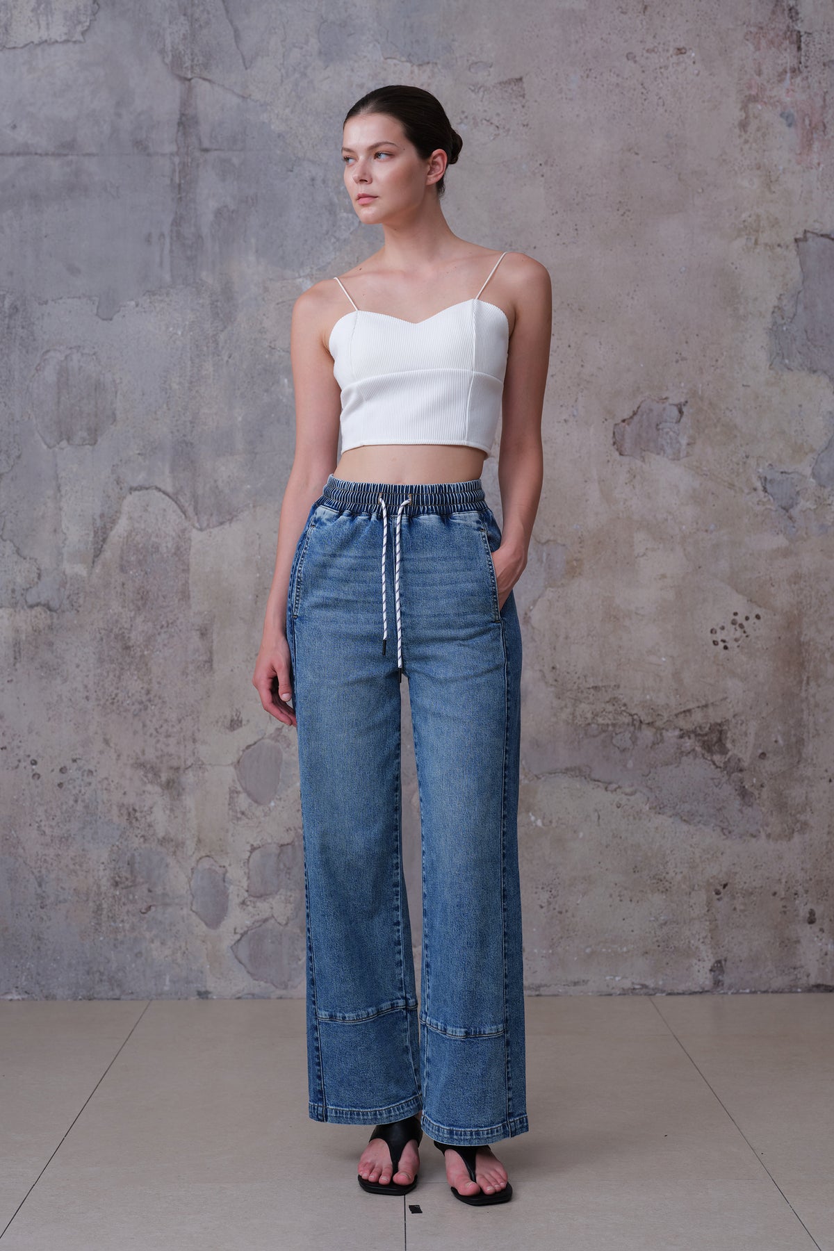 NEW YORK HIGH RISE WIDE LEG FULL JEANS BYW8413