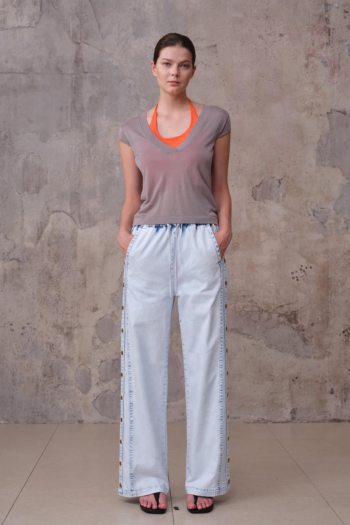 NEW YORK M-HIGH RISE DROPPEDCROTCH WIDE LEG FULL JEANS BYW8412