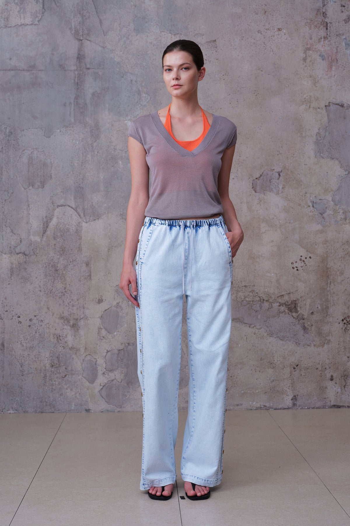 NEW YORK M-HIGH RISE DROPPEDCROTCH WIDE LEG FULL JEANS BYW8412