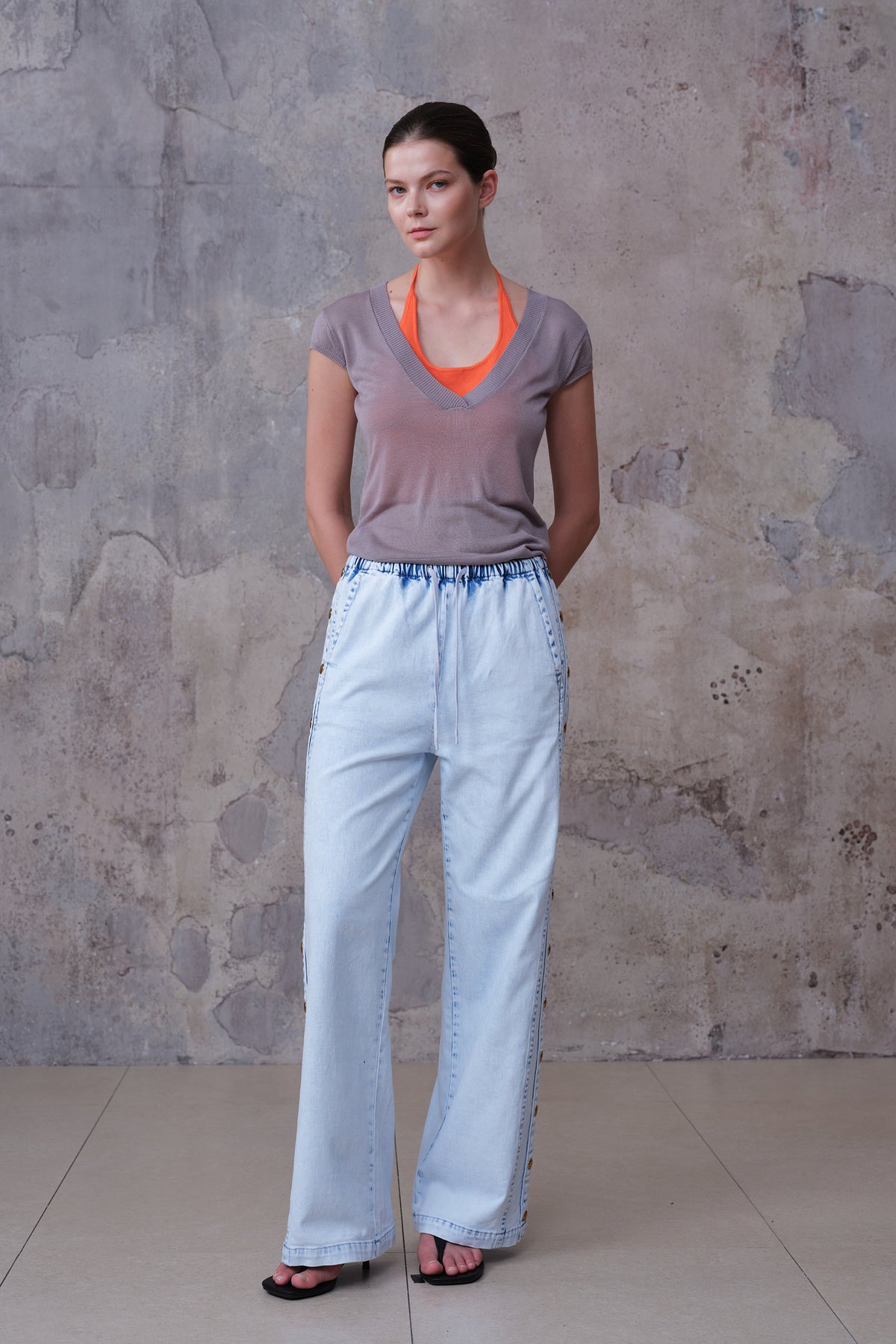 NEW YORK M-HIGH RISE DROPPEDCROTCH WIDE LEG FULL JEANS BYW8412