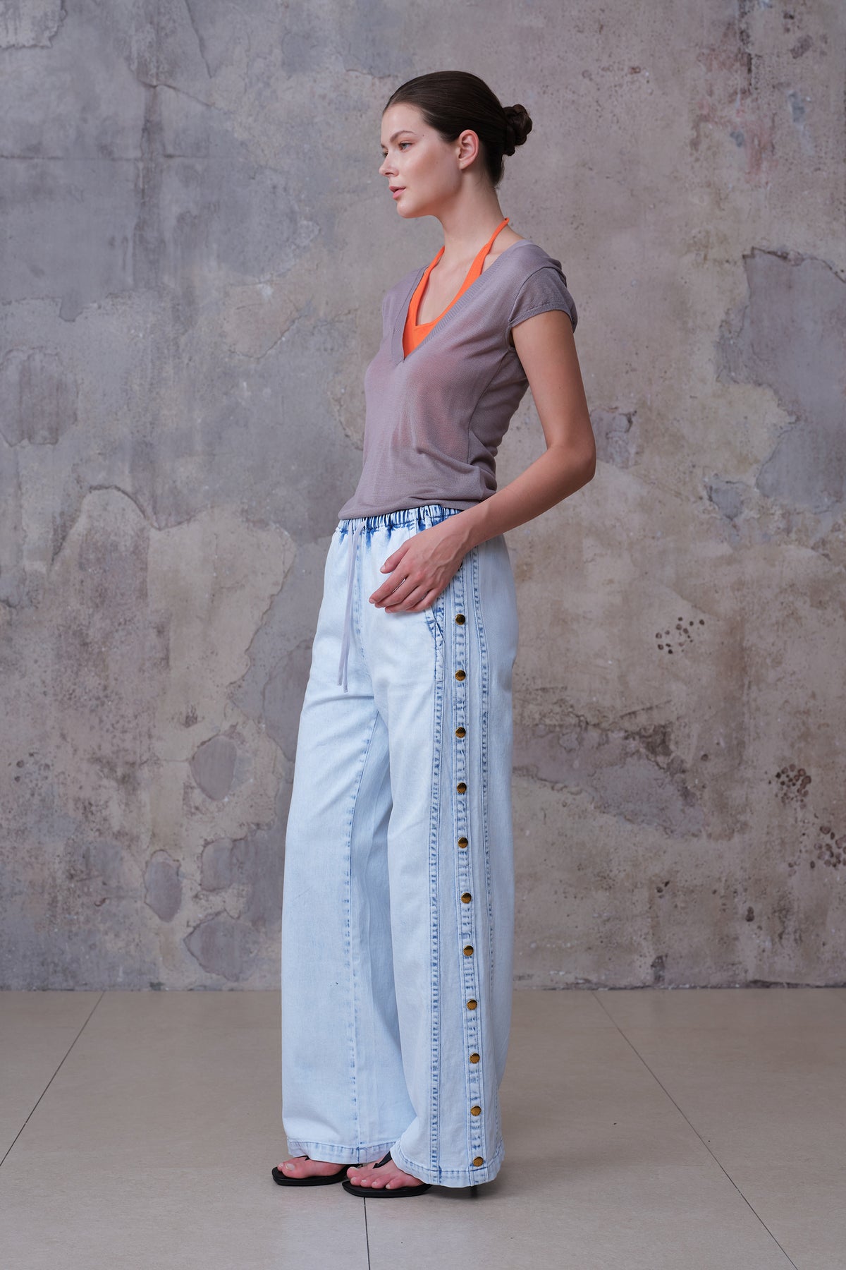NEW YORK M-HIGH RISE DROPPEDCROTCH WIDE LEG FULL JEANS BYW8412