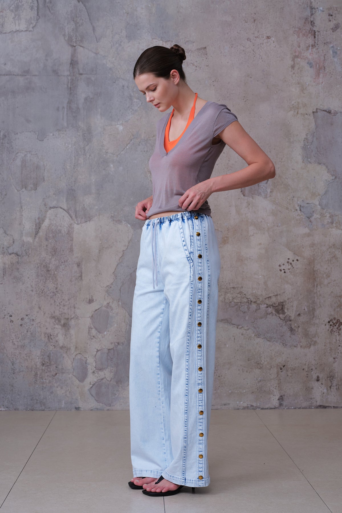NEW YORK M-HIGH RISE DROPPEDCROTCH WIDE LEG FULL JEANS BYW8412