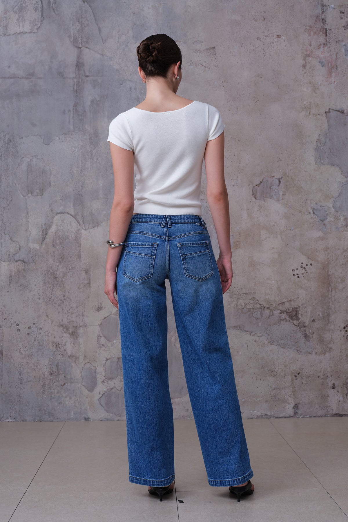 NEW YORK MID RISE WIDE LEG FULL JEANS BYW8408
