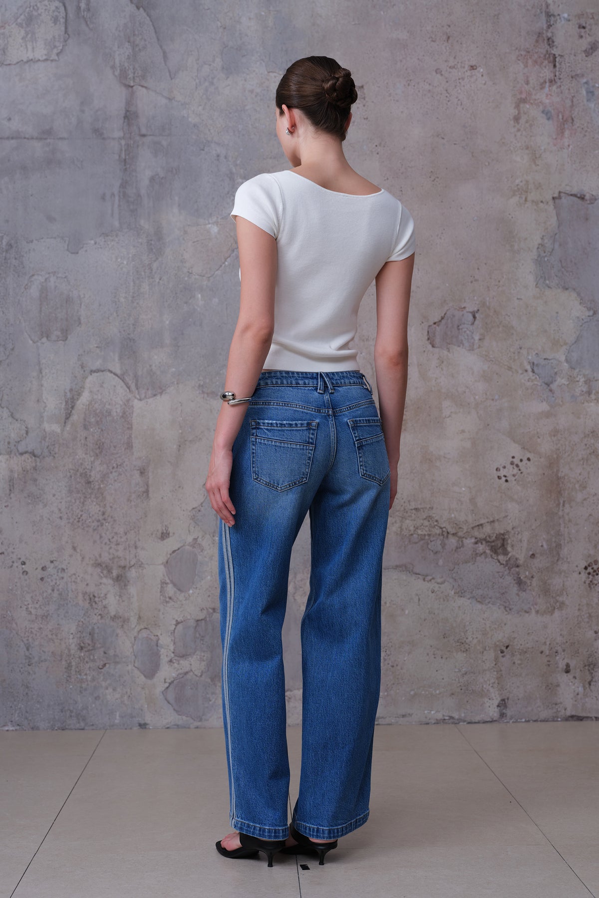 NEW YORK MID RISE WIDE LEG FULL JEANS BYW8408