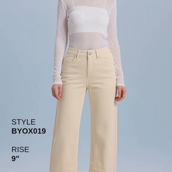 MID RISE BARREL LEG DENIM JEANS 27'' Fashion Product Video CUT