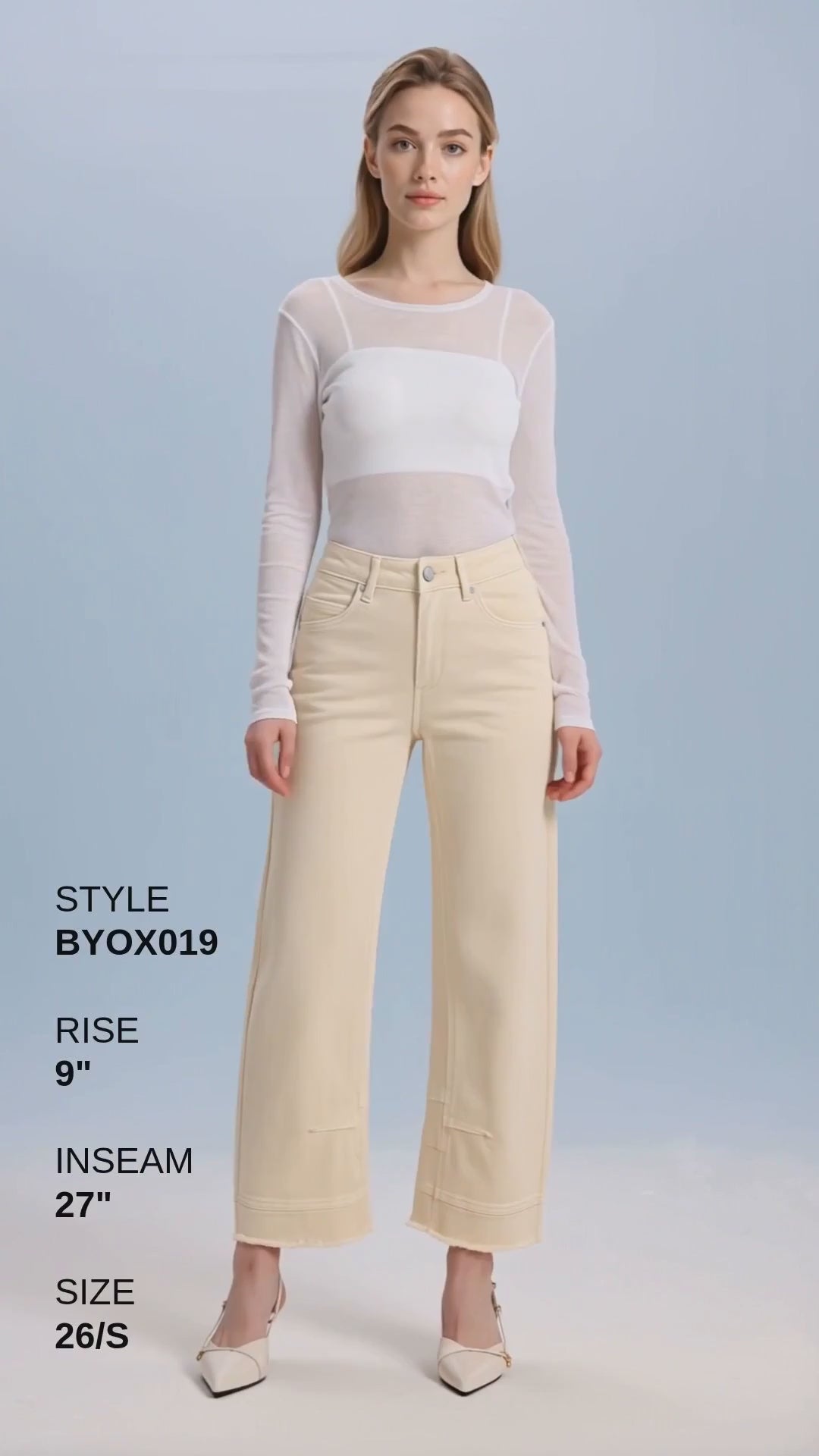 MID RISE BARREL LEG DENIM JEANS 27'' Fashion Product Video CUT