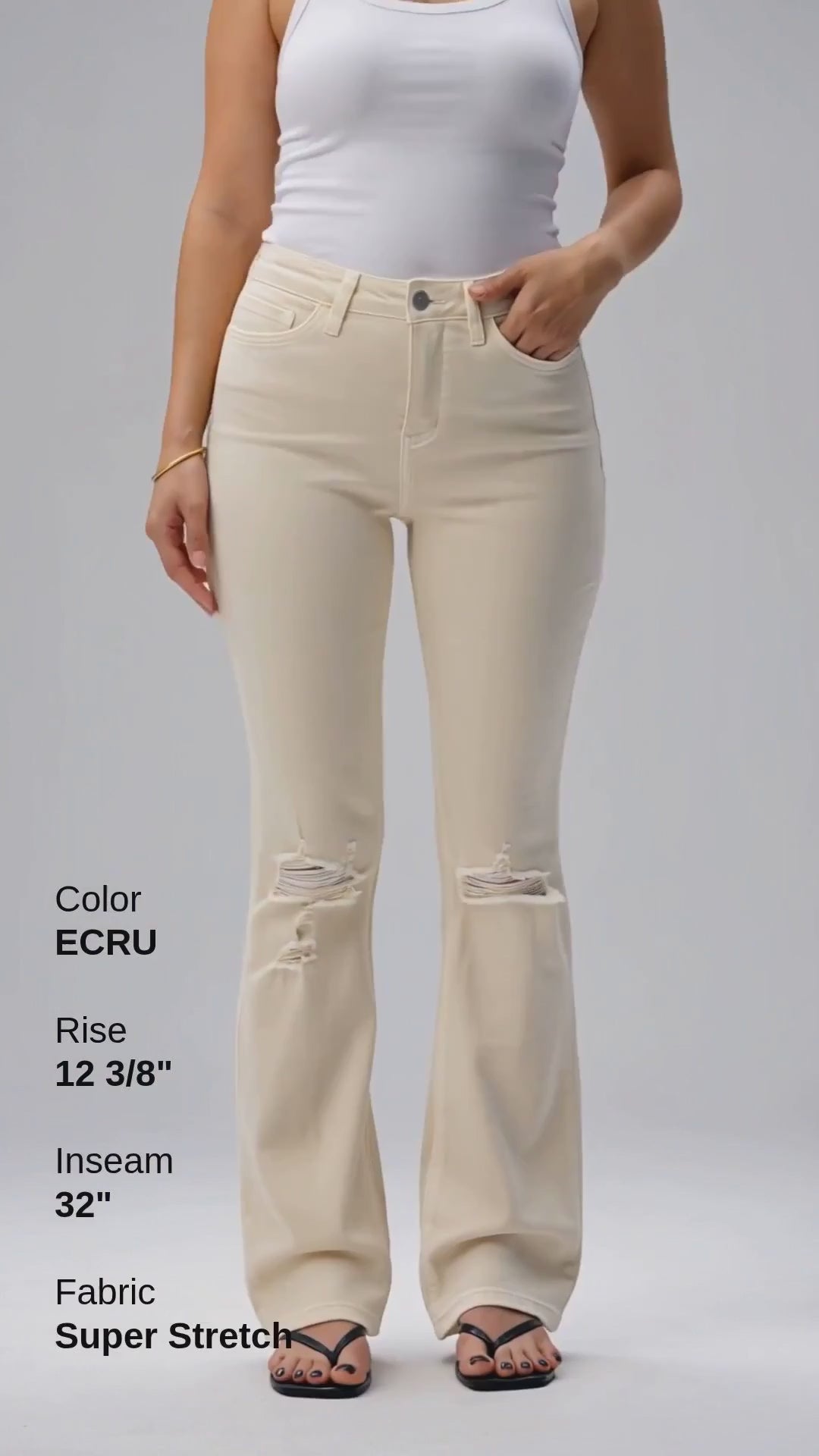 PLUS EMILY HIGH RISE DISTRESSED FLARE Fashion Product Video CUT