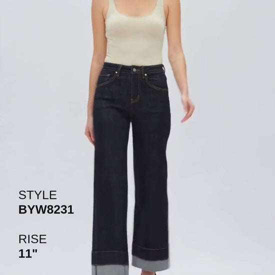 HIGH RISE WIDE LEG ROLLED Fashion Product Video CUT