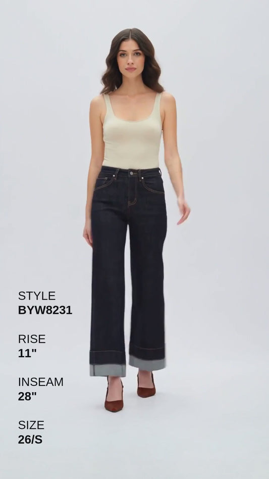 HIGH RISE WIDE LEG ROLLED Fashion Product Video CUT