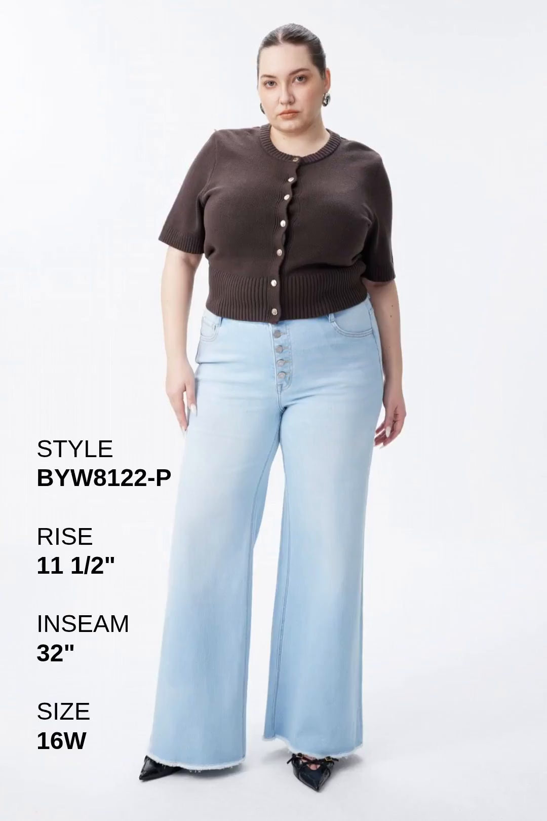 PLUS MID RISE WIDE LEG Fashion Product Video