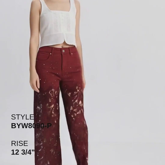 PLUS HIGH RISE LACE PANTS WITH RHINESTONE Fashion Product Video CUT