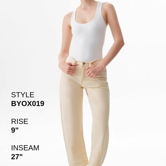 MID RISE BARREL LEG DENIM JEANS 27'' Fashion Product Video