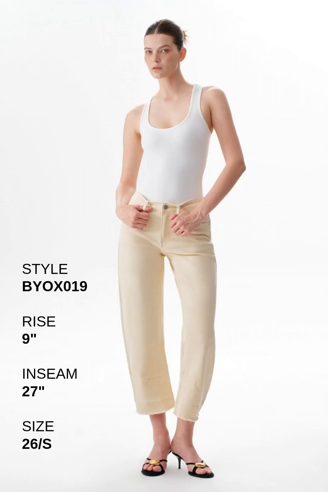 MID RISE BARREL LEG DENIM JEANS 27'' Fashion Product Video