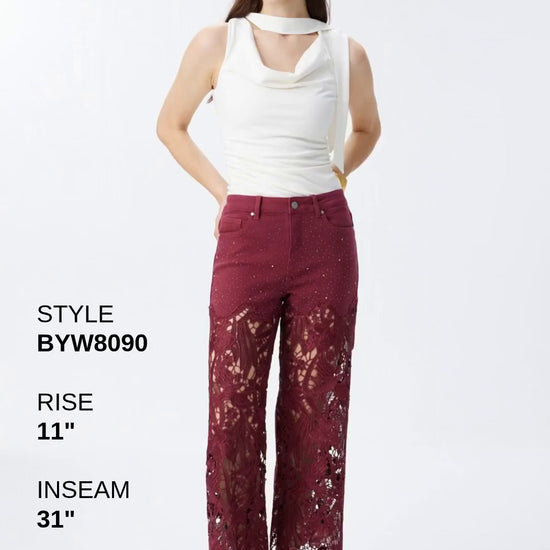 HIGH RISE LACE PANTS WITH RHINESTONE Fashion Product Video