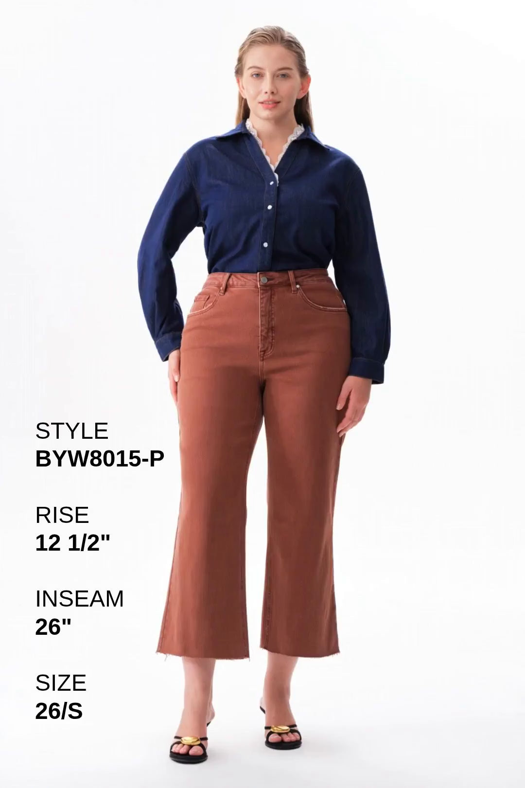 HIGH RISE WIDE LEG (CAPPUCCINO) BYW8015-P Fashion Product Video