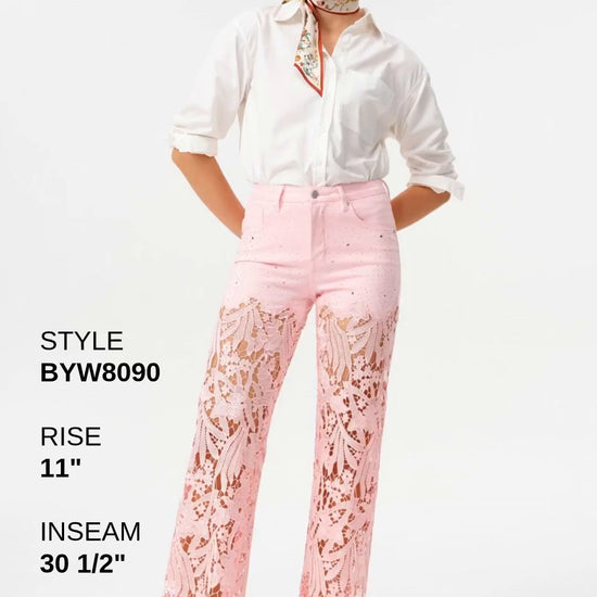 HIGH RISE LACE PANTS WITH RHINESTONE Fashion Product Video
