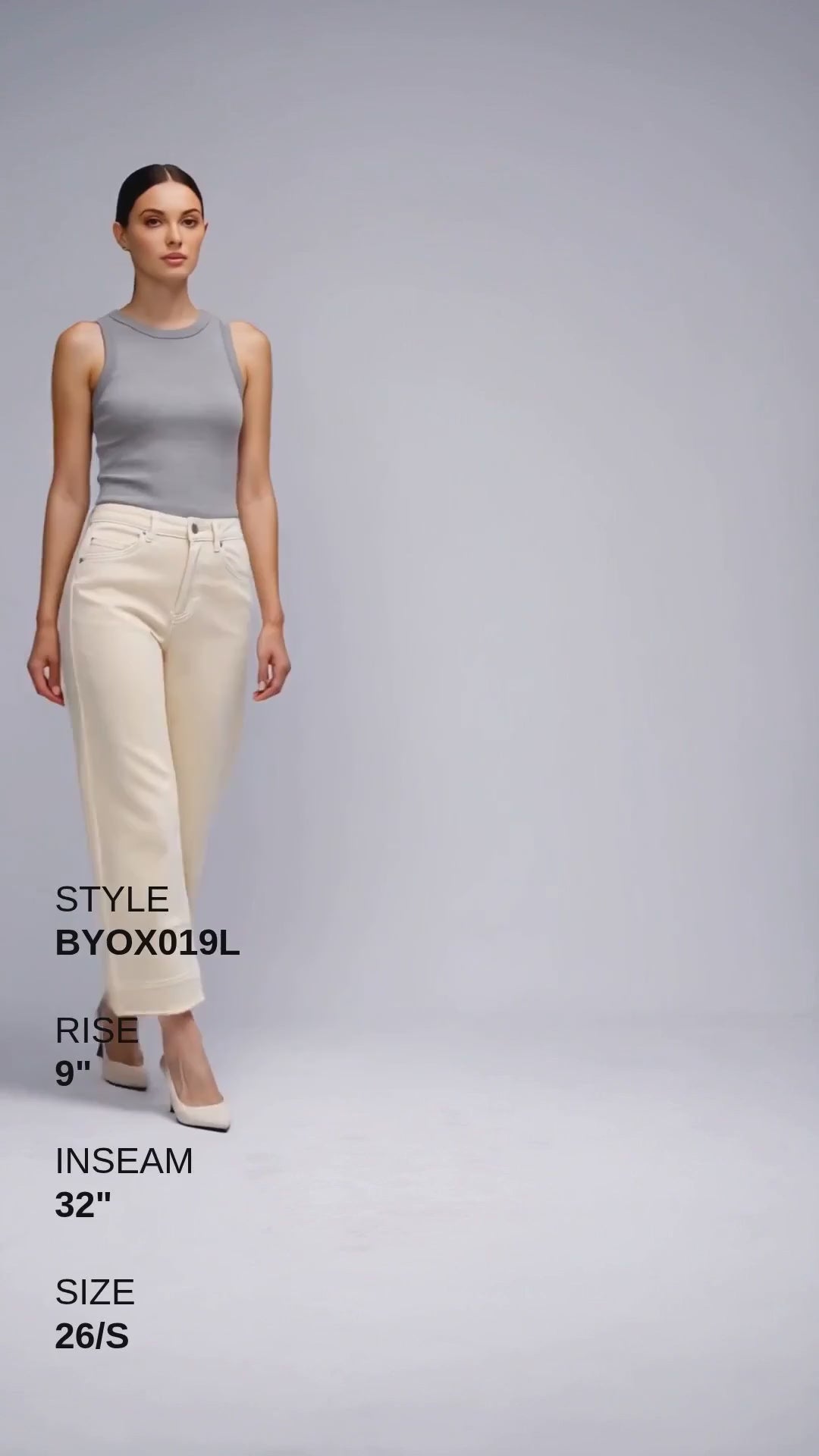 MID RISE BARREL LEG DENIM JEANS 32'' Fashion Product Video CUT